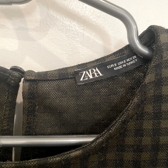 ZARA Green and Black Plaid Dress - Size Small - Picture 5 of 5
